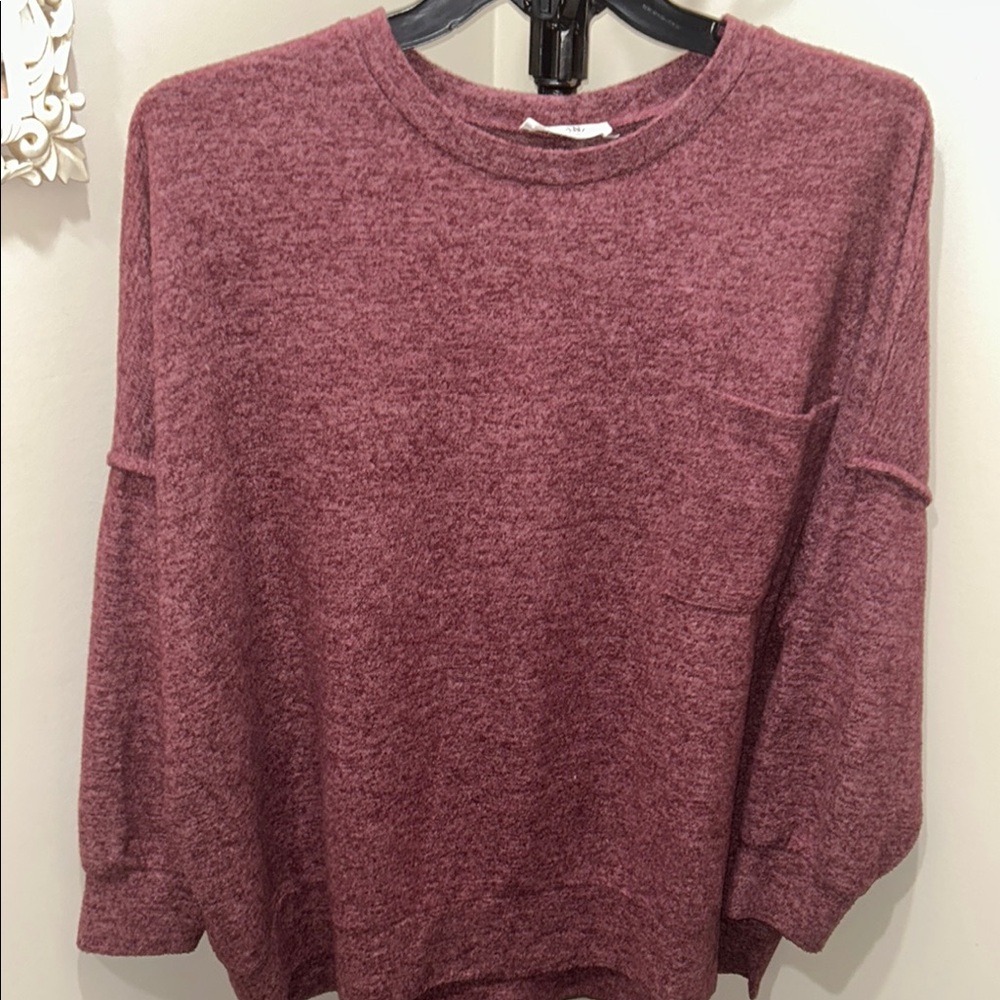 Zenana plus size 2X Cozy Maroon Knit Sweater